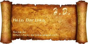 Hein Darinka névjegykártya